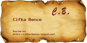 Cifka Bence névjegykártya